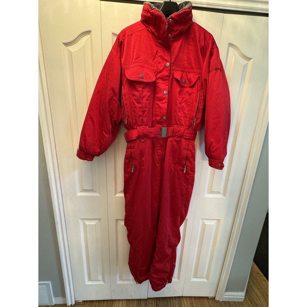Mens Nevica Ski Suit‎ One piece Snowsuit Snow Bib Vintage Red Snowboard M. RECCO